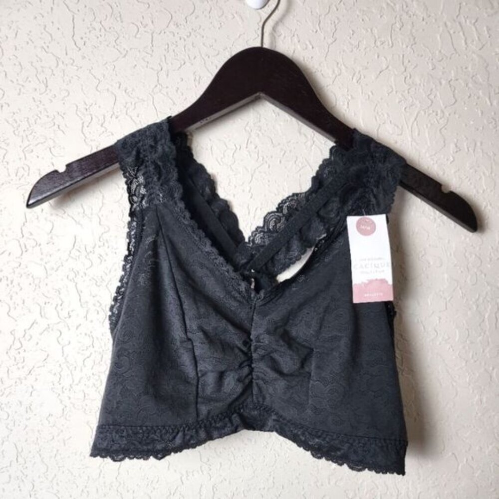 Cacique The Modern Collection Lace Bralette Womens Black Size 14/16 NWT